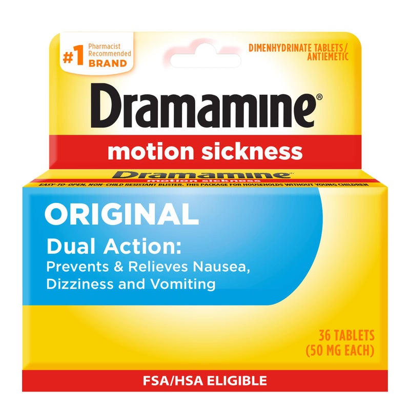 Dramamine Original, Motion Sickness Relief, 36 Count - Image 1